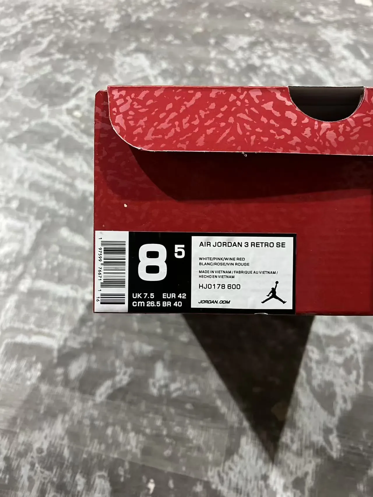 Air Jordan 3 Rosa Pálido impressão de elefante tênis de basquete 10