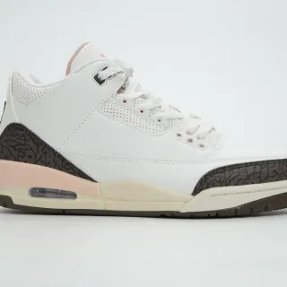 Air Jordan 3 Branco Marrom Rosa Estampa de Elefante Tênis de Basquete