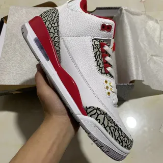 Air Jordan 3 White Cement Red Basketball Shoes