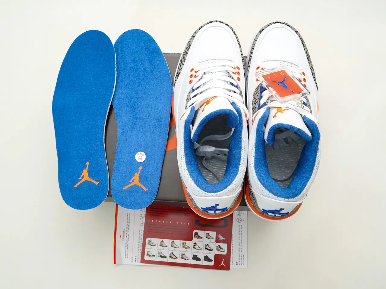 Air Jordan 3 White Orange Blue Elephant Print Basketball Shoes 2