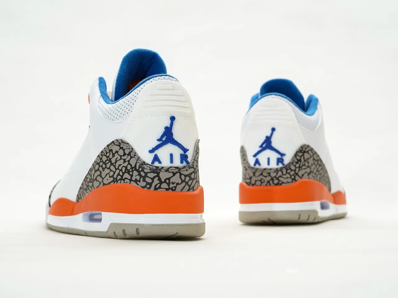 Air Jordan 3 White Orange Blue Elephant Print Basketball Shoes 5