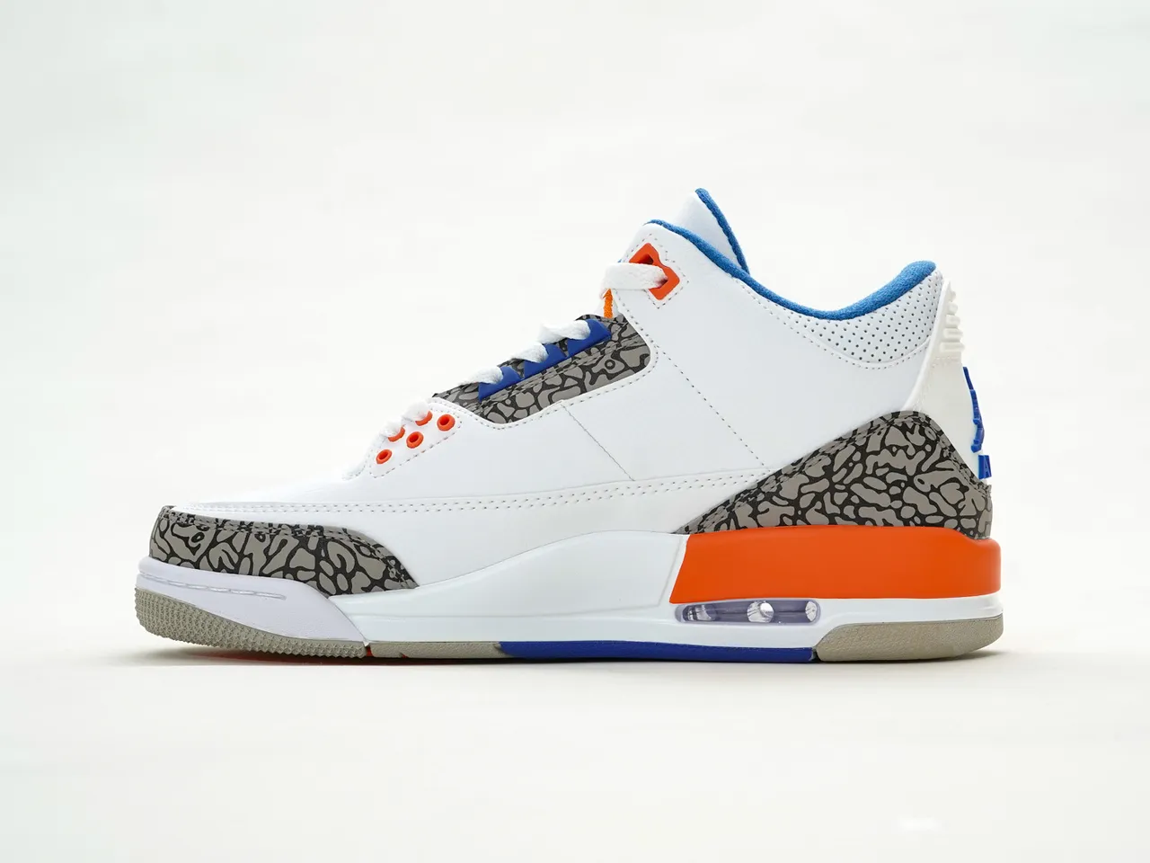 Air Jordan 3 White Orange Blue Elephant Print Basketball Shoes 9