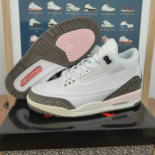 Air Jordan 3 White Pink Elephant Basketball Shoes