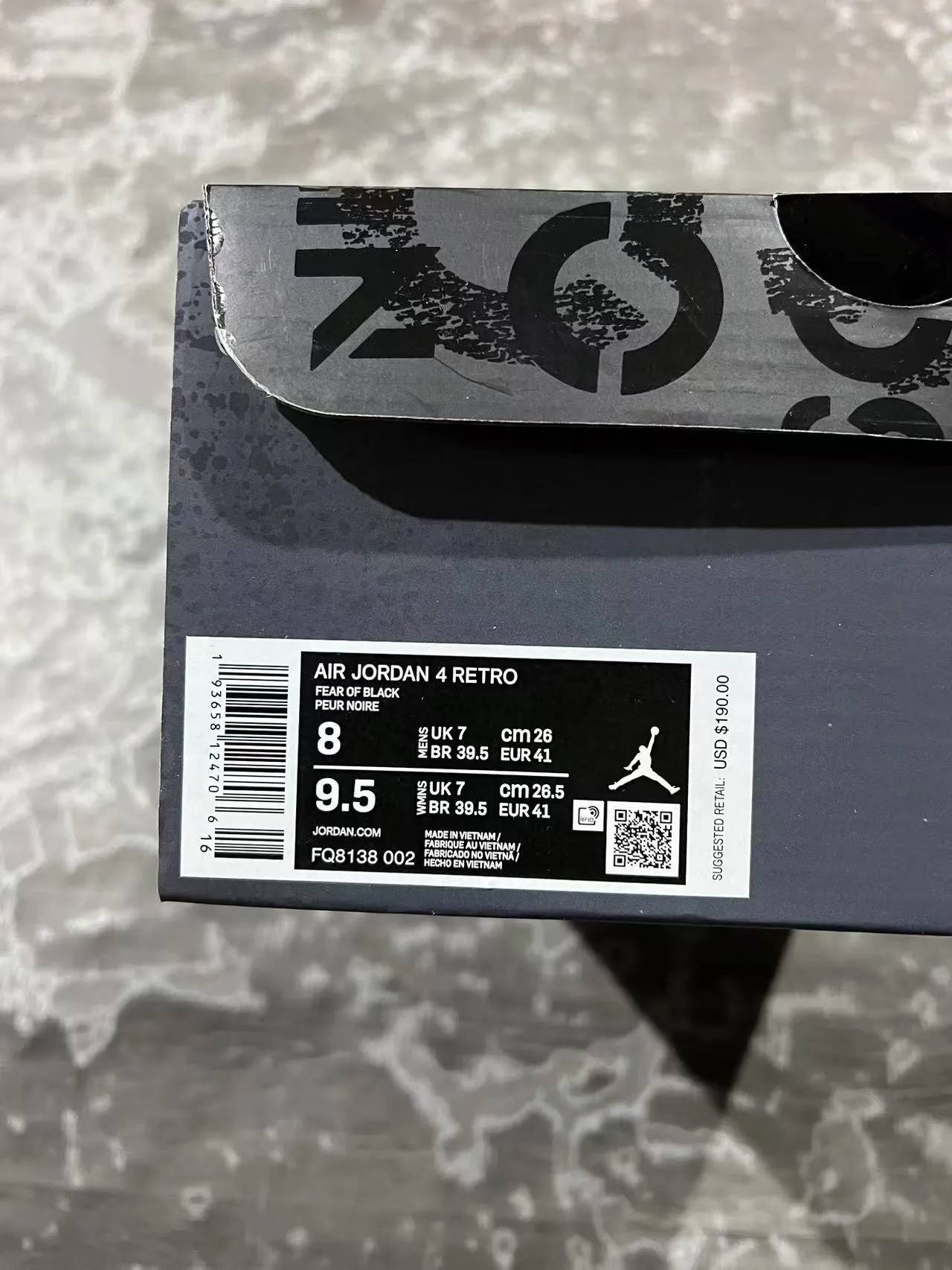 Air Jordan 4 Black Gray Speckled Basketball Shoes 10