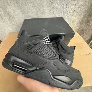 Air Jordan 4 Black Monochrome Basketball Shoes