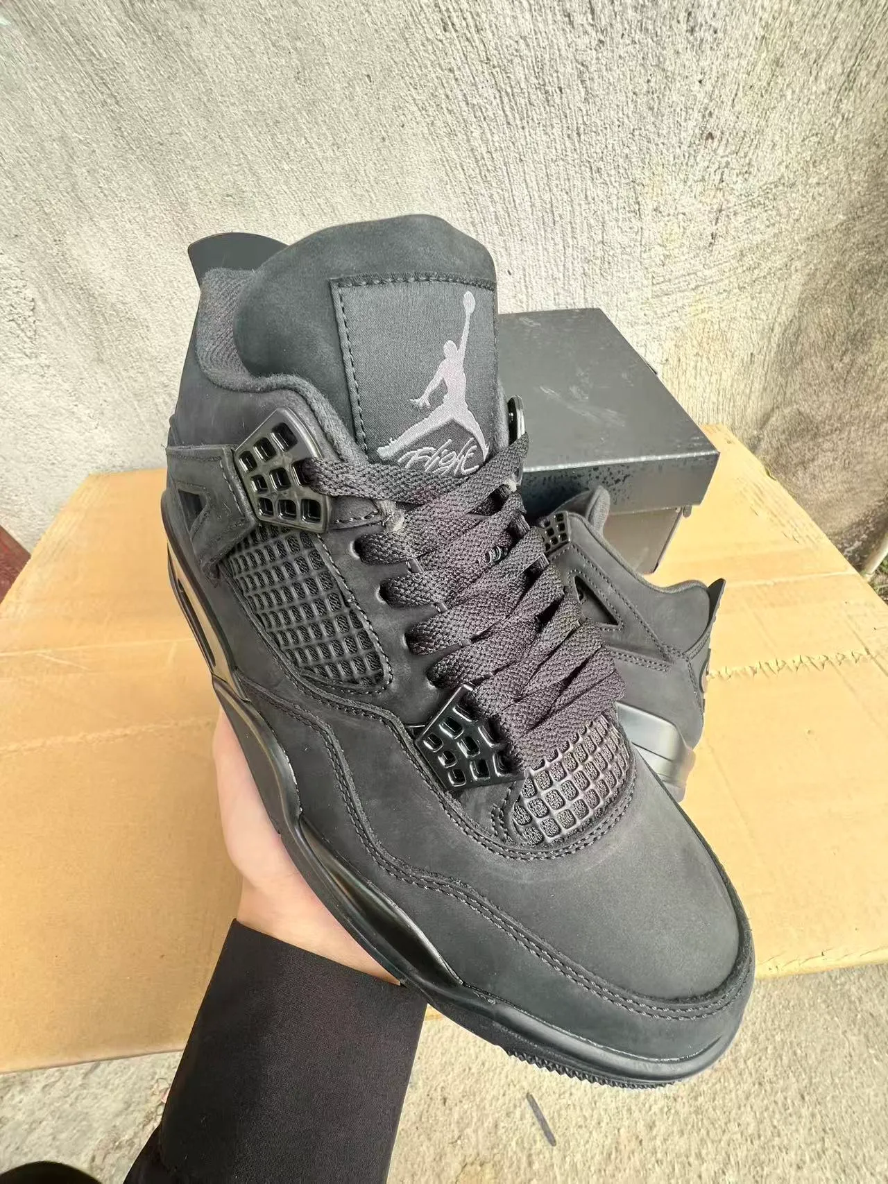 Air Jordan 4 Black Monochrome Basketball Shoes 2