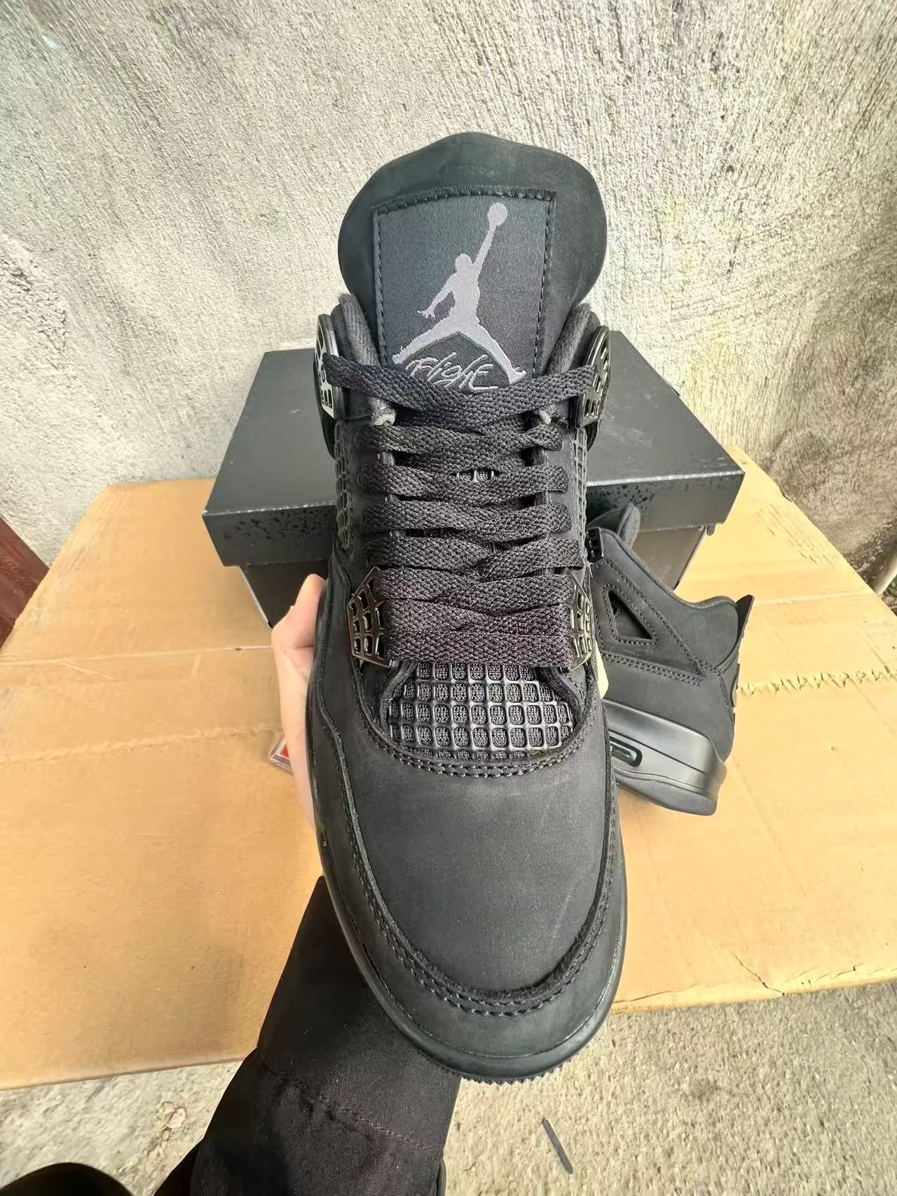 Air Jordan 4 Black Monochrome Basketball Shoes 3