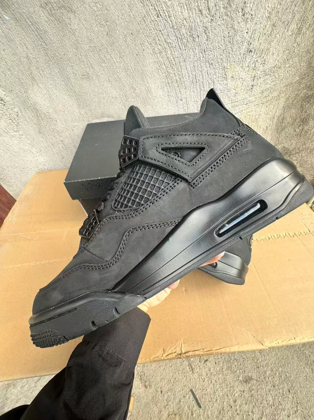 Air Jordan 4 Black Monochrome Basketball Shoes 5