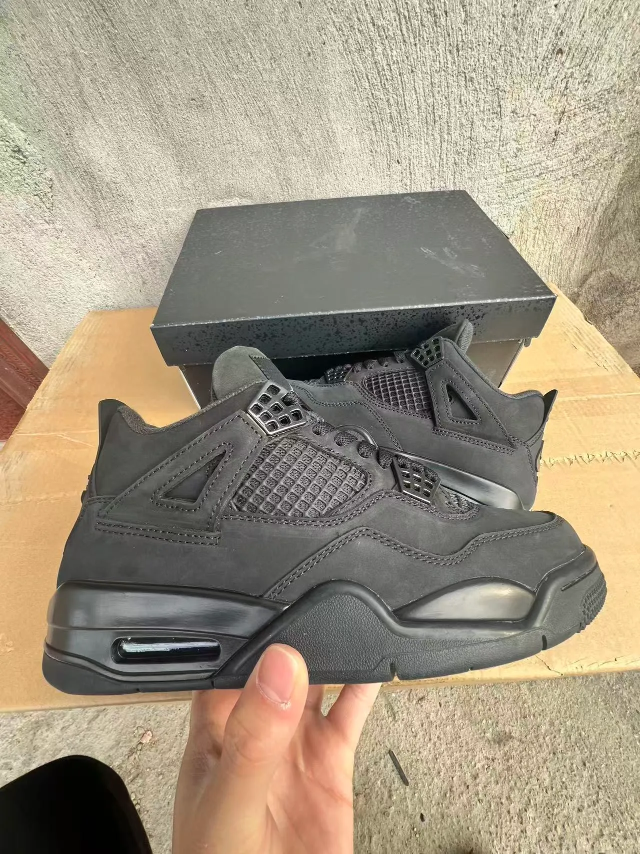 Air Jordan 4 Black Monochrome Basketball Shoes 7