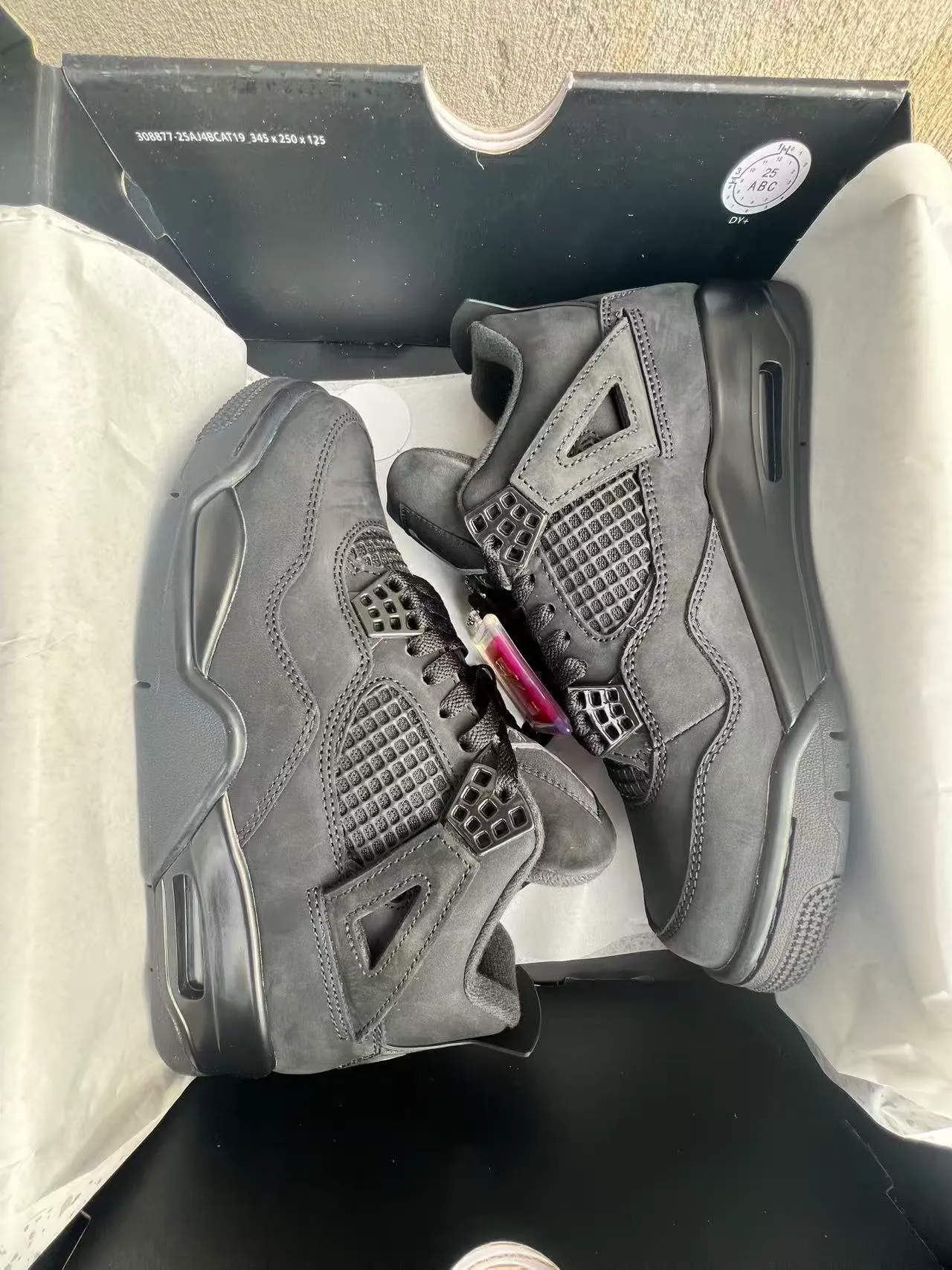 Air Jordan 4 Black Monochrome Basketball Shoes 9