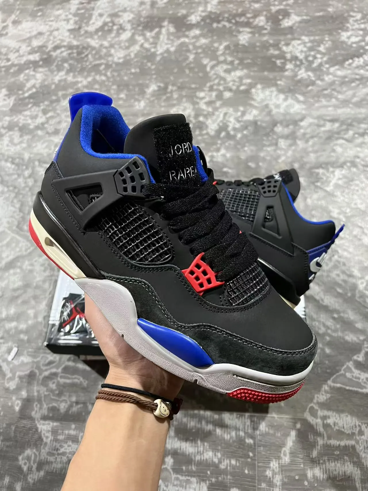 Air Jordan 4 Black Royal Blue Red Basketball Shoes 2