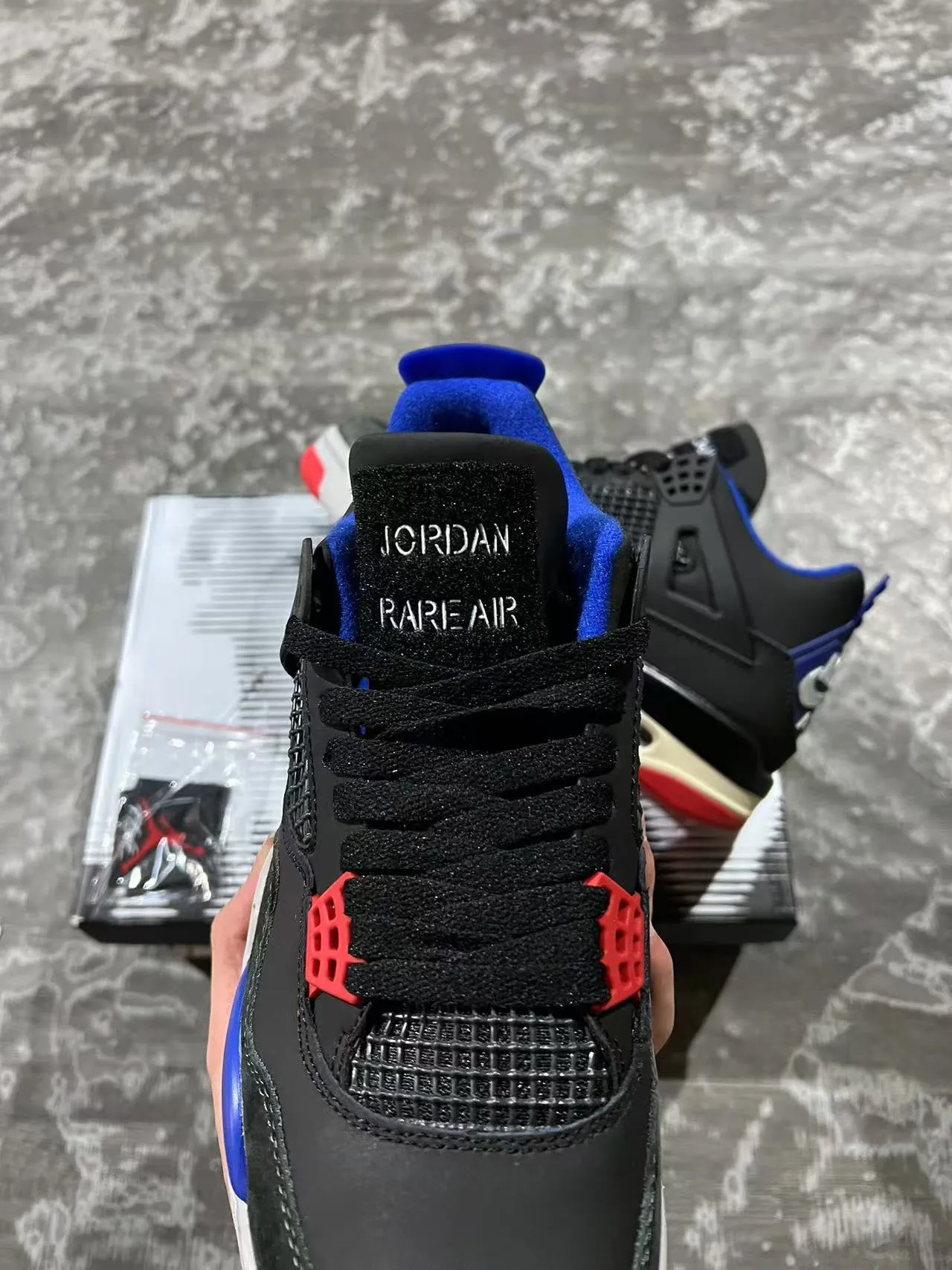 Air Jordan 4 Black Royal Blue Red Basketball Shoes 4
