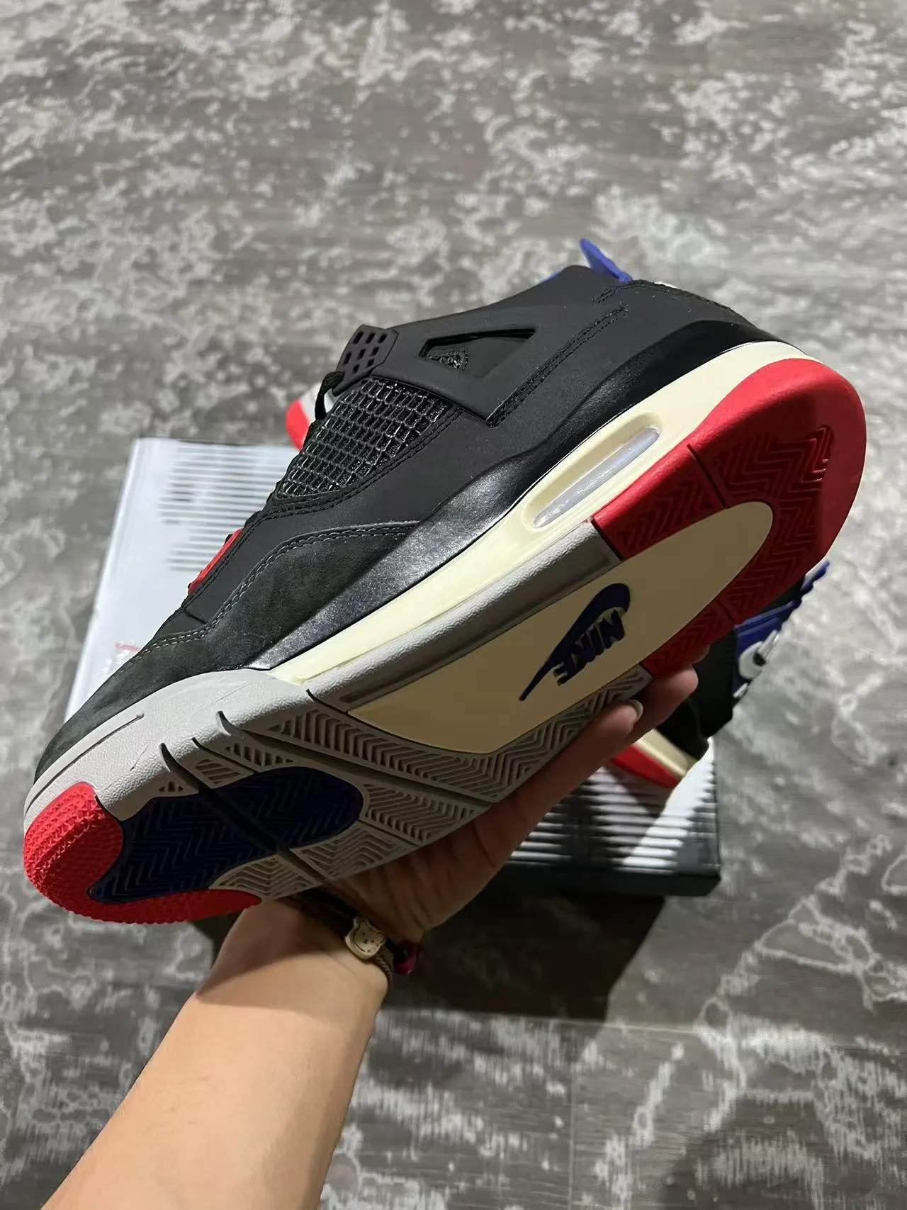 Air Jordan 4 Black Royal Blue Red Basketball Shoes 6