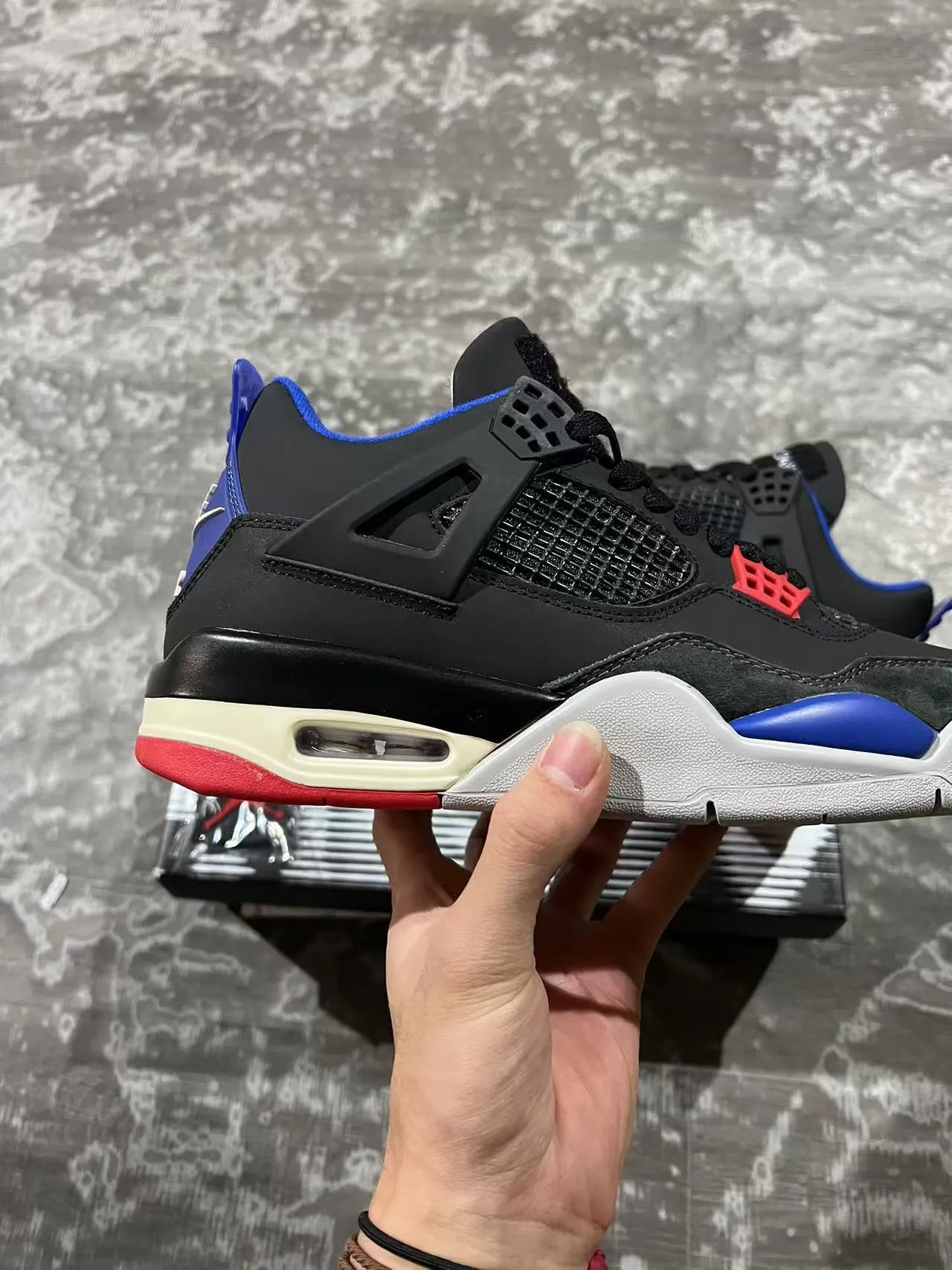 Air Jordan 4 Black Royal Blue Red Basketball Shoes 7