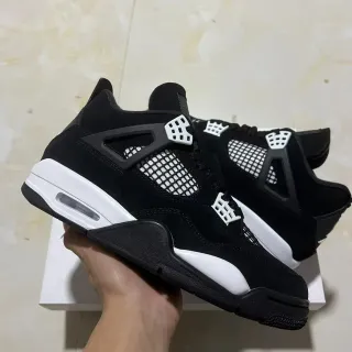 Air Jordan 4 Black White Basketball Shoes
