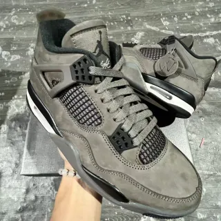 Air Jordan 4 Gray Suede Basketball Shoes