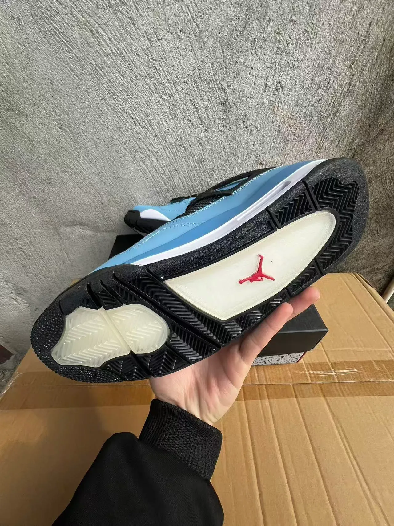 Air Jordan 4 Bleu Clair Noir Blanc Rouge Chaussures de Basketball 6