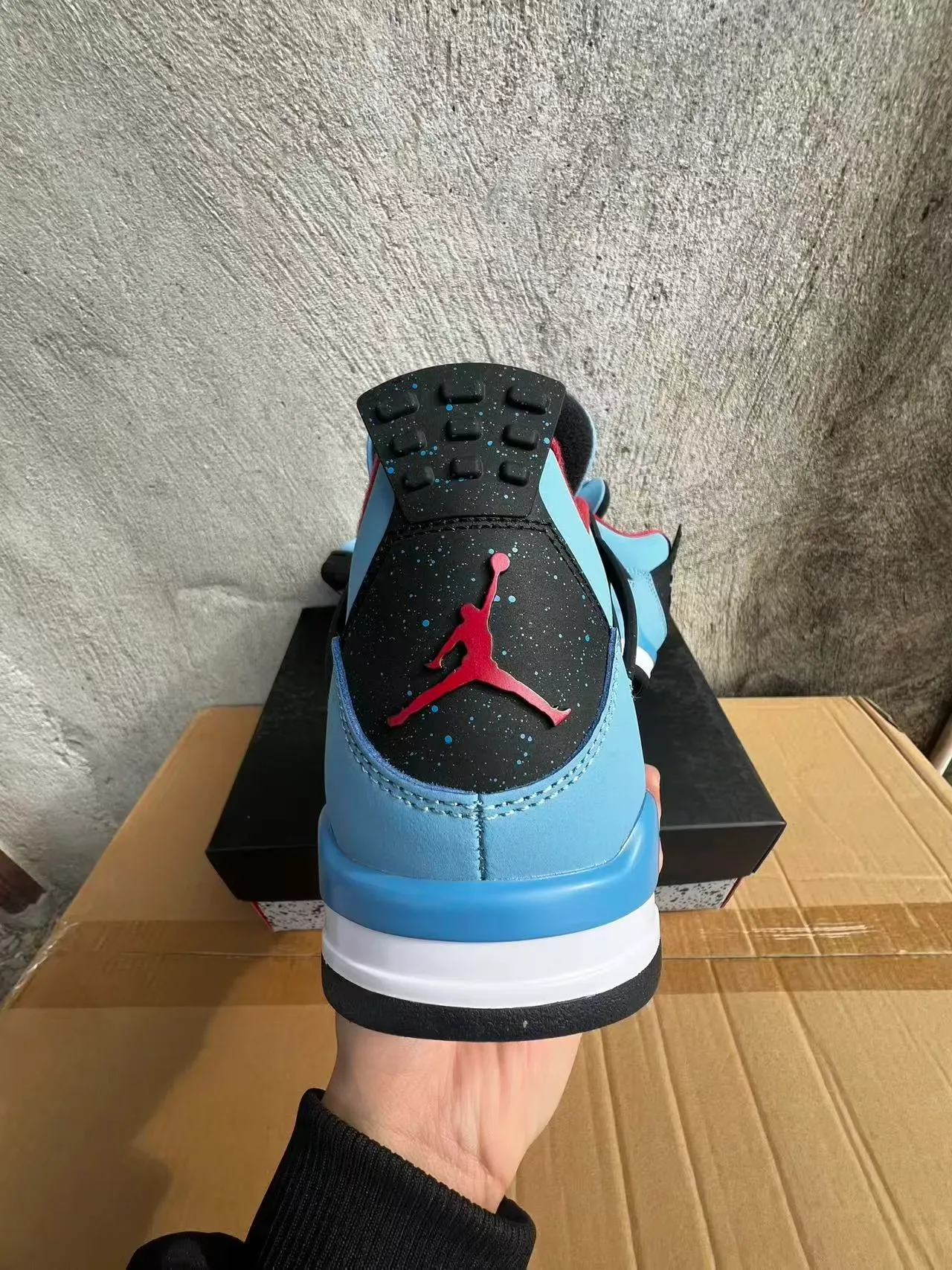 Air Jordan 4 Bleu Clair Noir Blanc Rouge Chaussures de Basketball 8