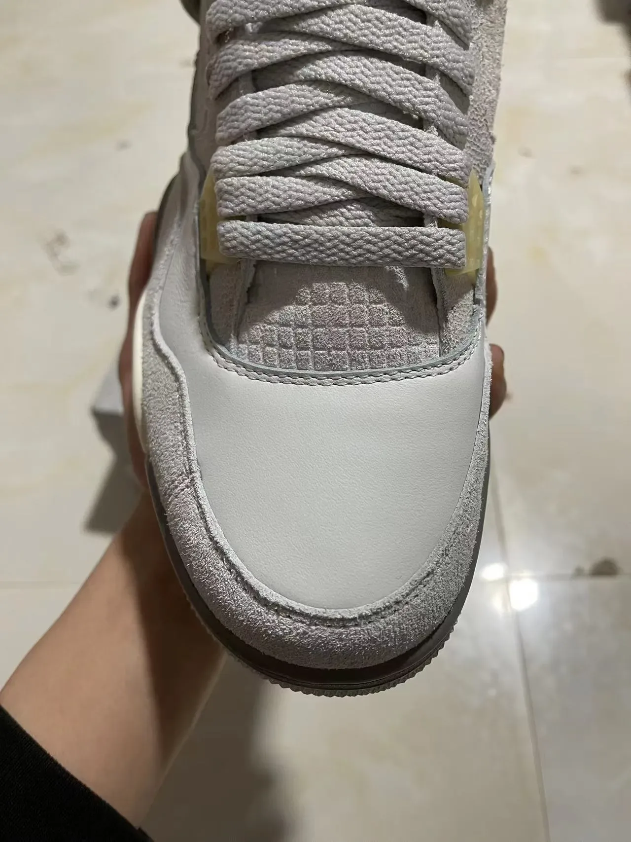 Air Jordan 4 Gris Clair Off-White Chaussures de Basketball 3