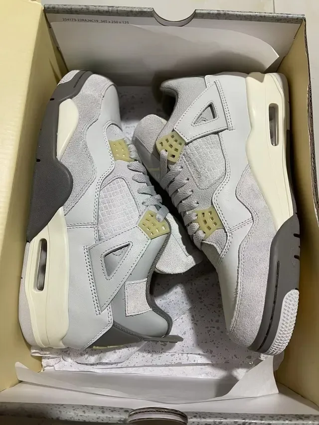 Air Jordan 4 Gris Clair Off-White Chaussures de Basketball 8