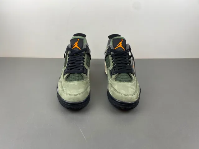Air Jordan 4 Olive Green Suede Black Plastic Cage Basketball Shoes 11