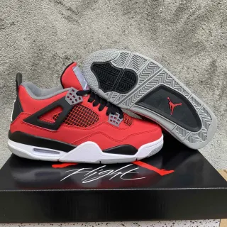Air Jordan 4 Zapatos de Baloncesto Rojo Negro Blanco