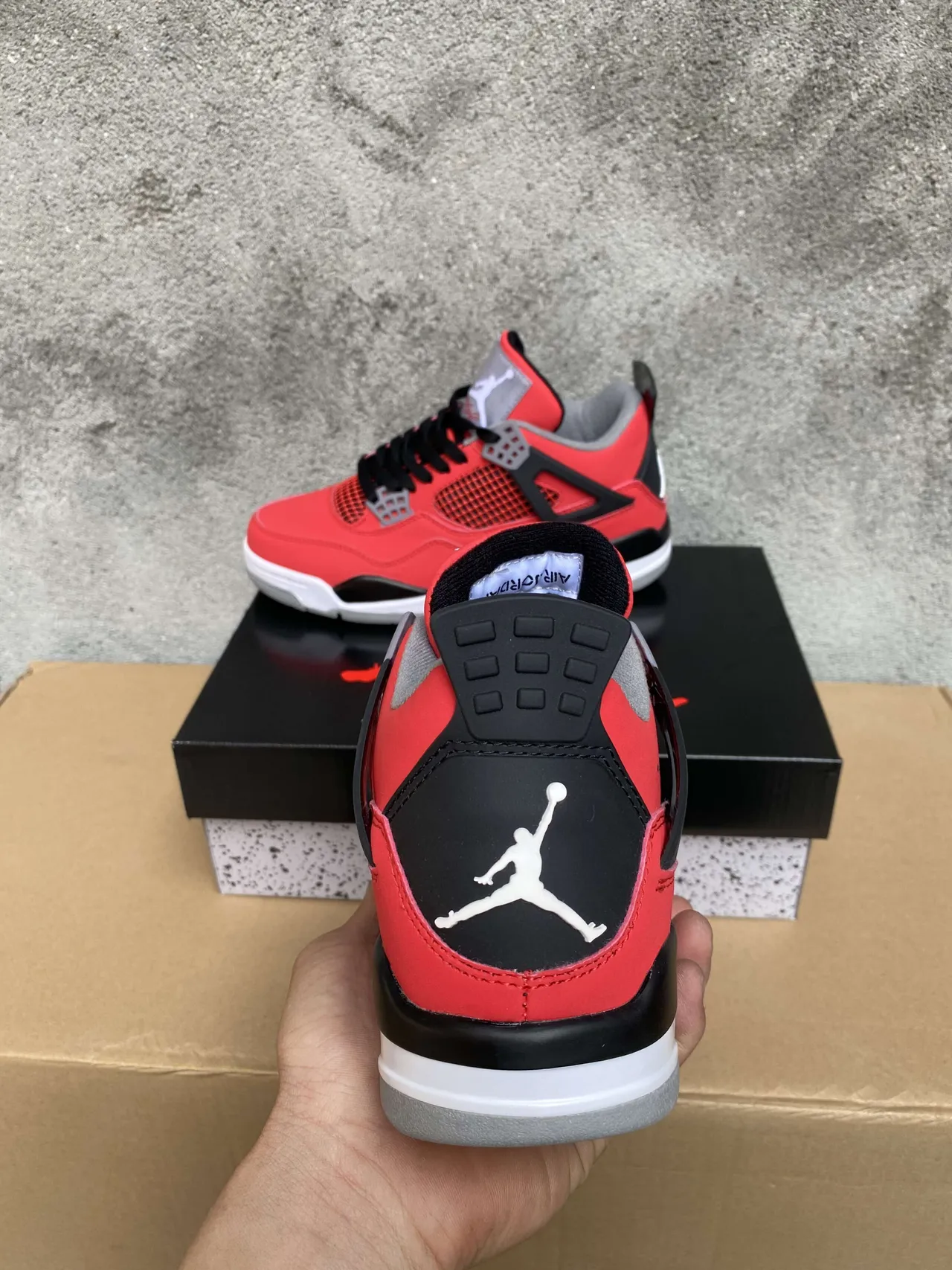 Air Jordan 4 Red Black White Basketball Shoes 2