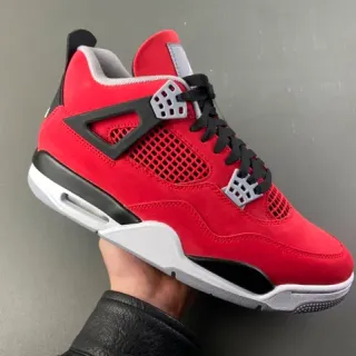 Air Jordan 4 Vermelho Preto Branco Tênis de Basquete