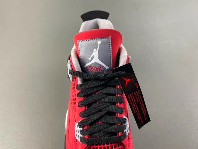 Air Jordan 4 Vermelho Preto Branco Tênis de Basquete 6