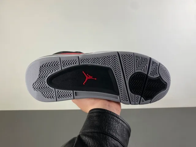Air Jordan 4 Vermelho Preto Branco Tênis de Basquete 9
