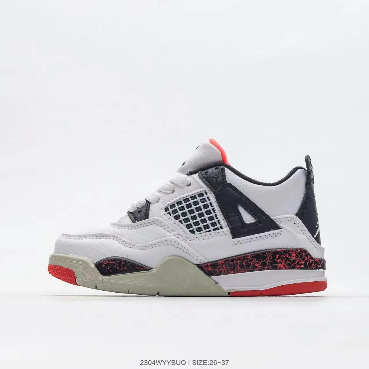 Air Jordan 4 White Black Red Basketball Shoes 14