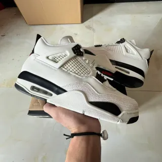 Air Jordan 4 White Black Red Basketball Shoes