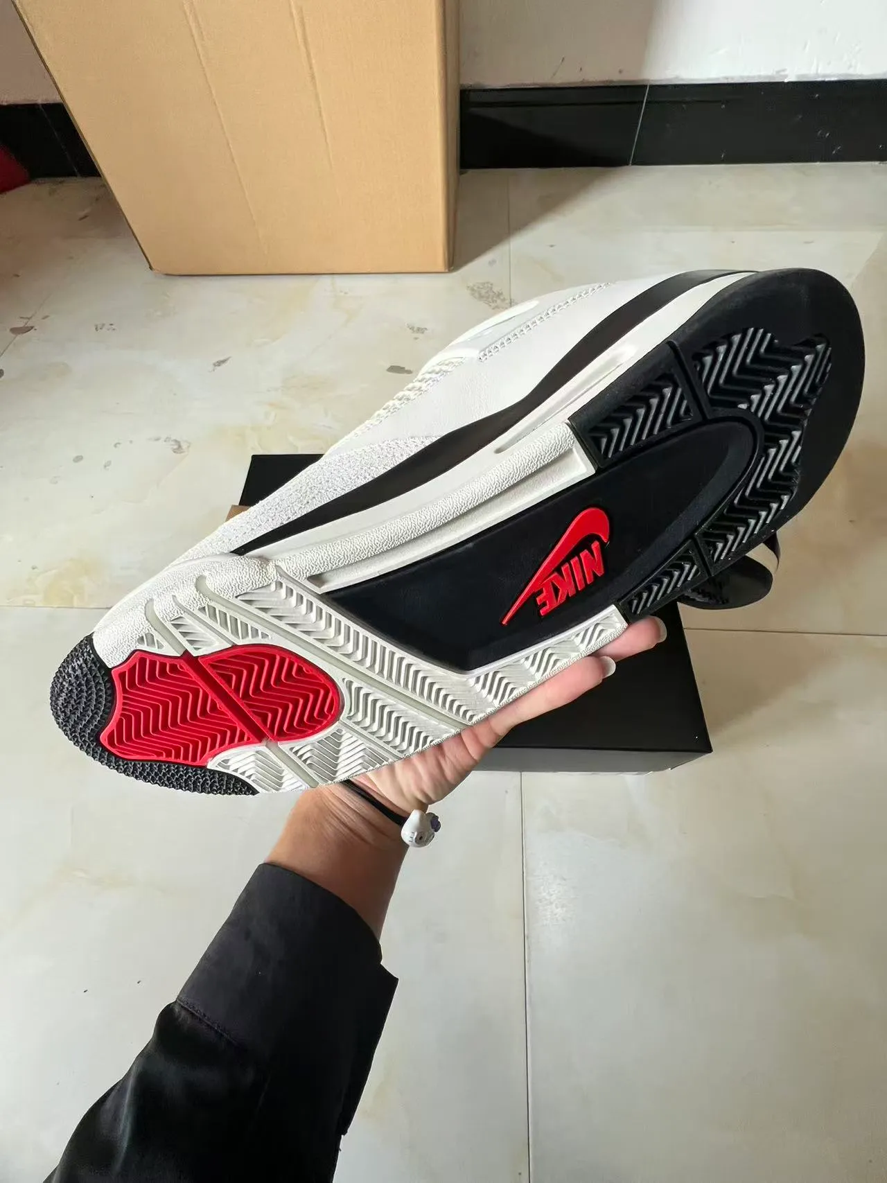 Air Jordan 4 White Black Red Basketball Shoes 6