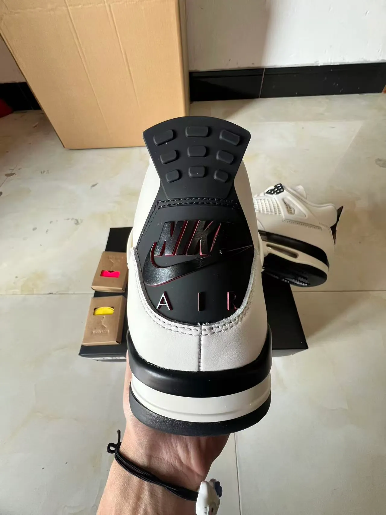 Air Jordan 4 White Black Red Basketball Shoes 8