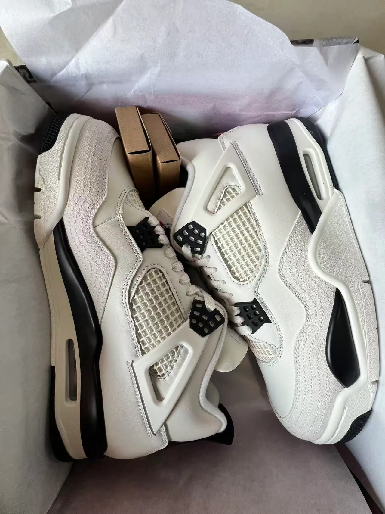 Air Jordan 4 White Black Red Basketball Shoes 9