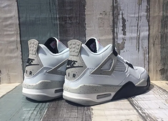 Air Jordan 4 White Black Red Cement Basketball Shoes 2