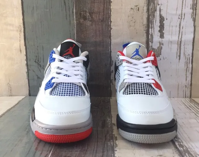 Air Jordan 4 Tênis de basquete branco azul vermelho 2