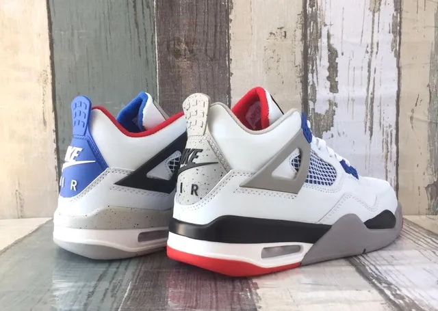 Air Jordan 4 Tênis de basquete branco azul vermelho 6