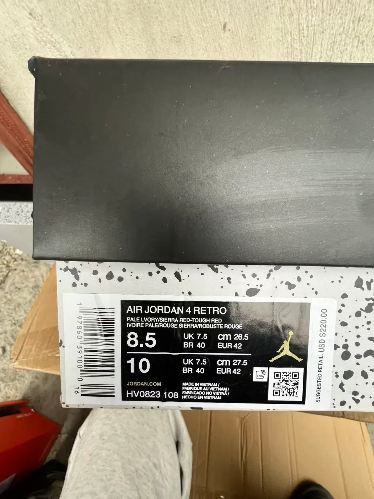 Air Jordan 4 branco e vermelho tênis de basquete 10
