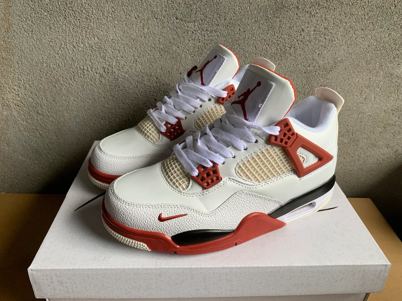 Air Jordan 4 White Red Basketball Shoes 2