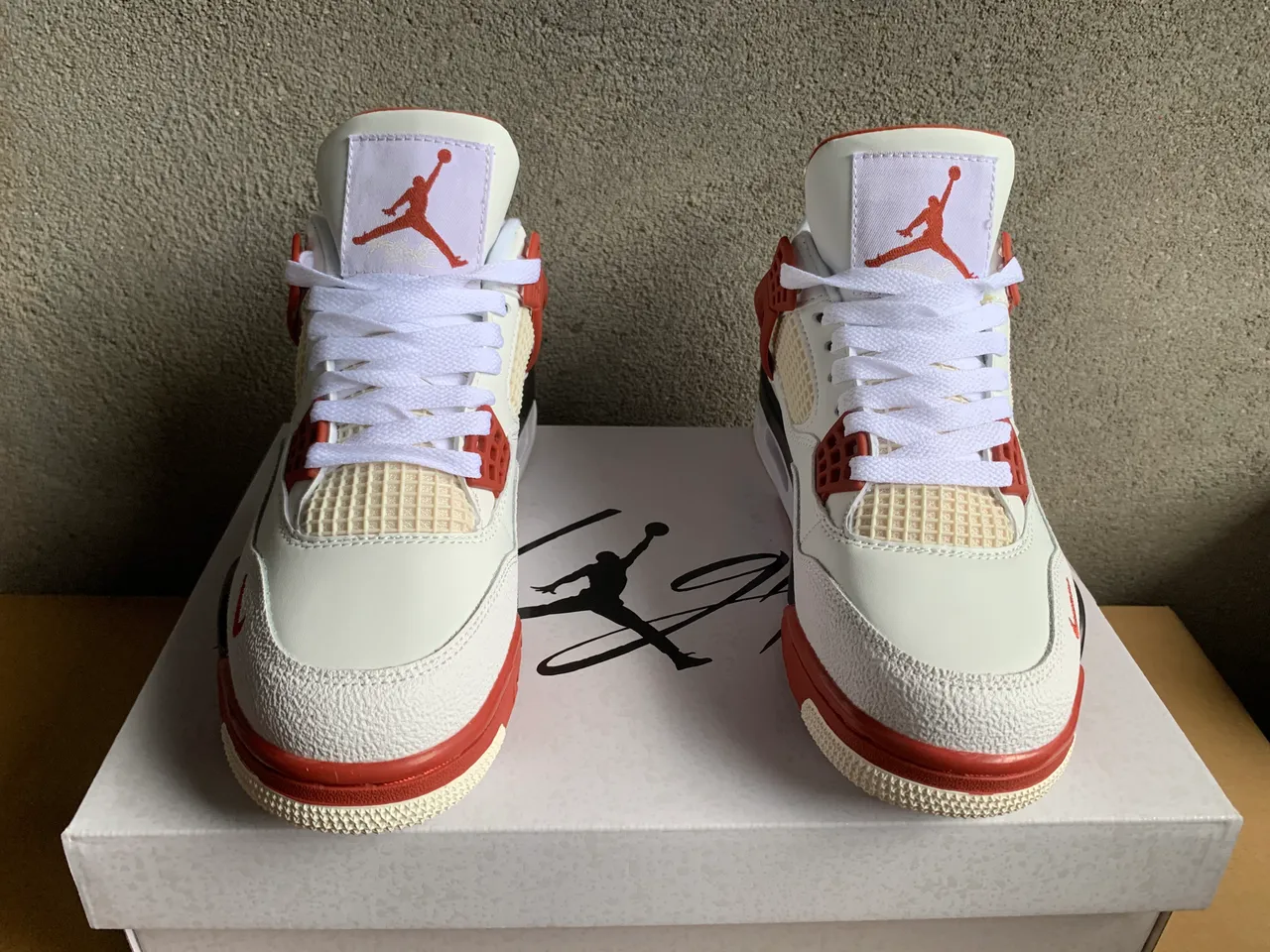 Air Jordan 4 White Red Basketball Shoes 3