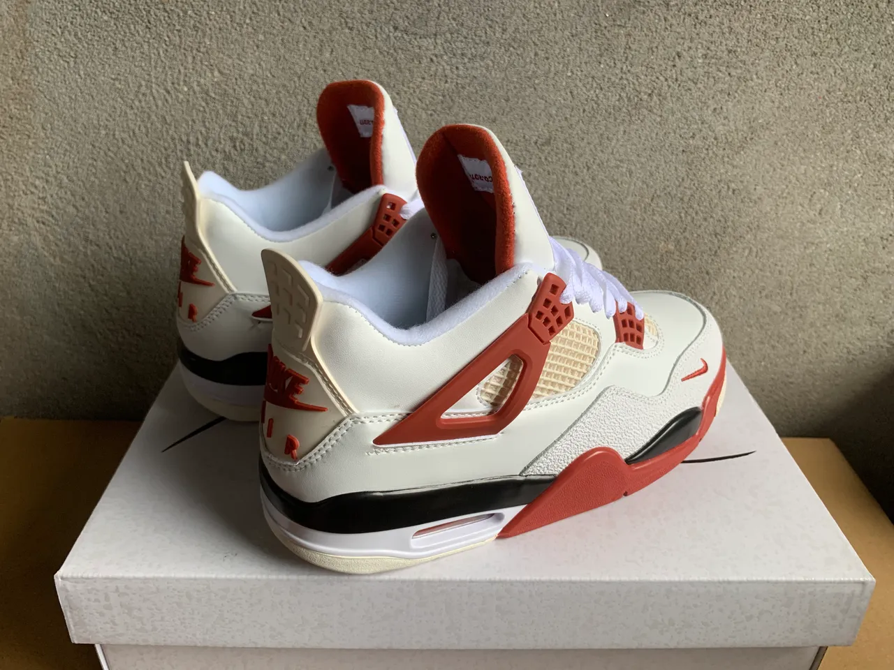 Air Jordan 4 White Red Basketball Shoes 4