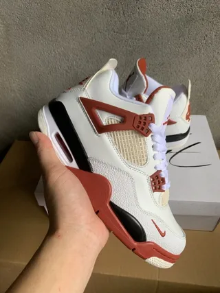 Air Jordan 4 White Red Basketball Shoes 6