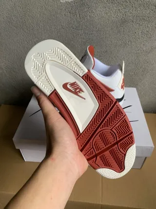 Air Jordan 4 White Red Basketball Shoes 7