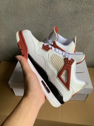 Air Jordan 4 White Red Basketball Shoes 8