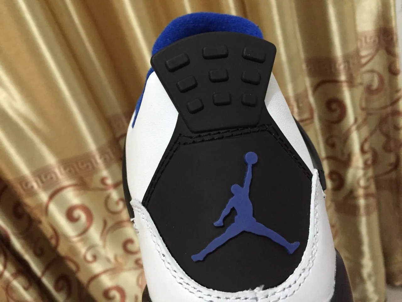 Air Jordan 4 White Royal Blue Black Basketball Shoes 7