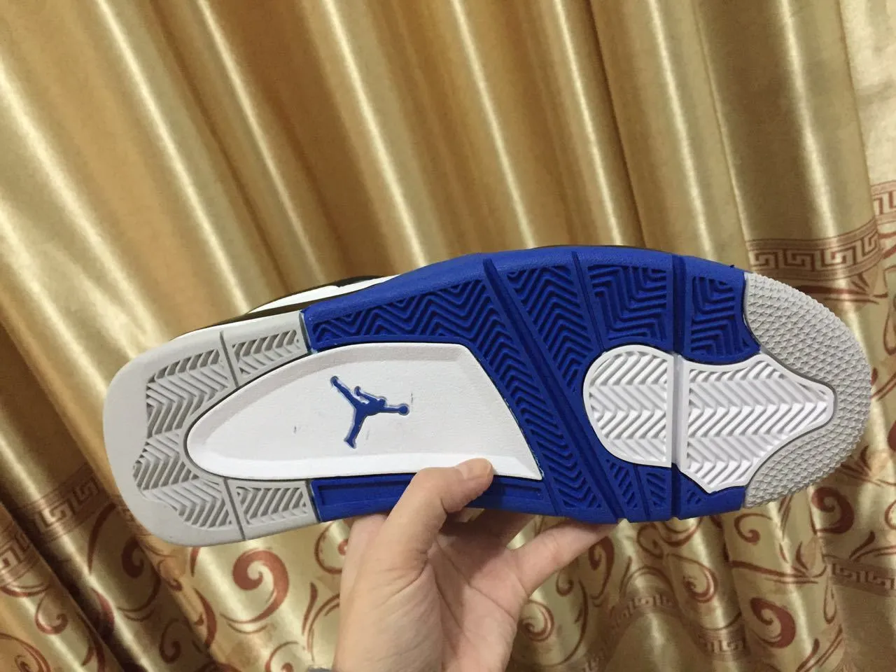Air Jordan 4 White Royal Blue Black Basketball Shoes 11
