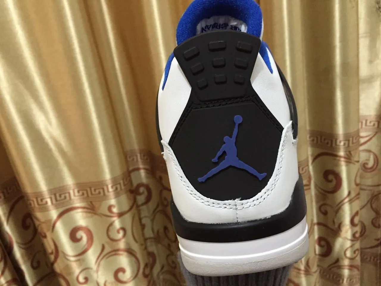 Air Jordan 4 White Royal Blue Black Basketball Shoes 12