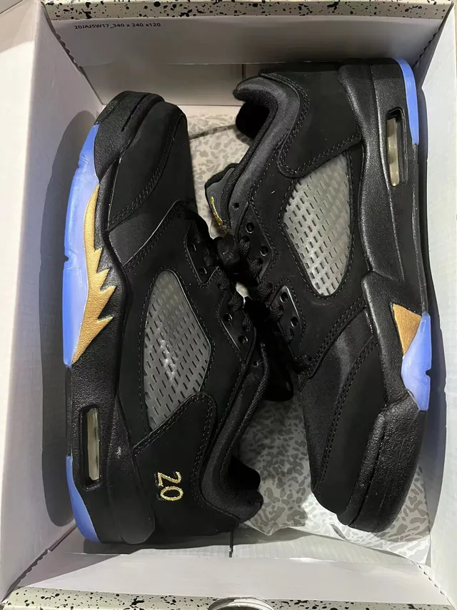 Tênis de basquete Air Jordan 5 Preto e Dourado '20' 7