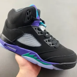 Air Jordan 5 Negro Morado Verde Zapatos de Baloncesto